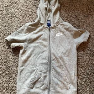 Grey Nike Half Sleeve with hood
